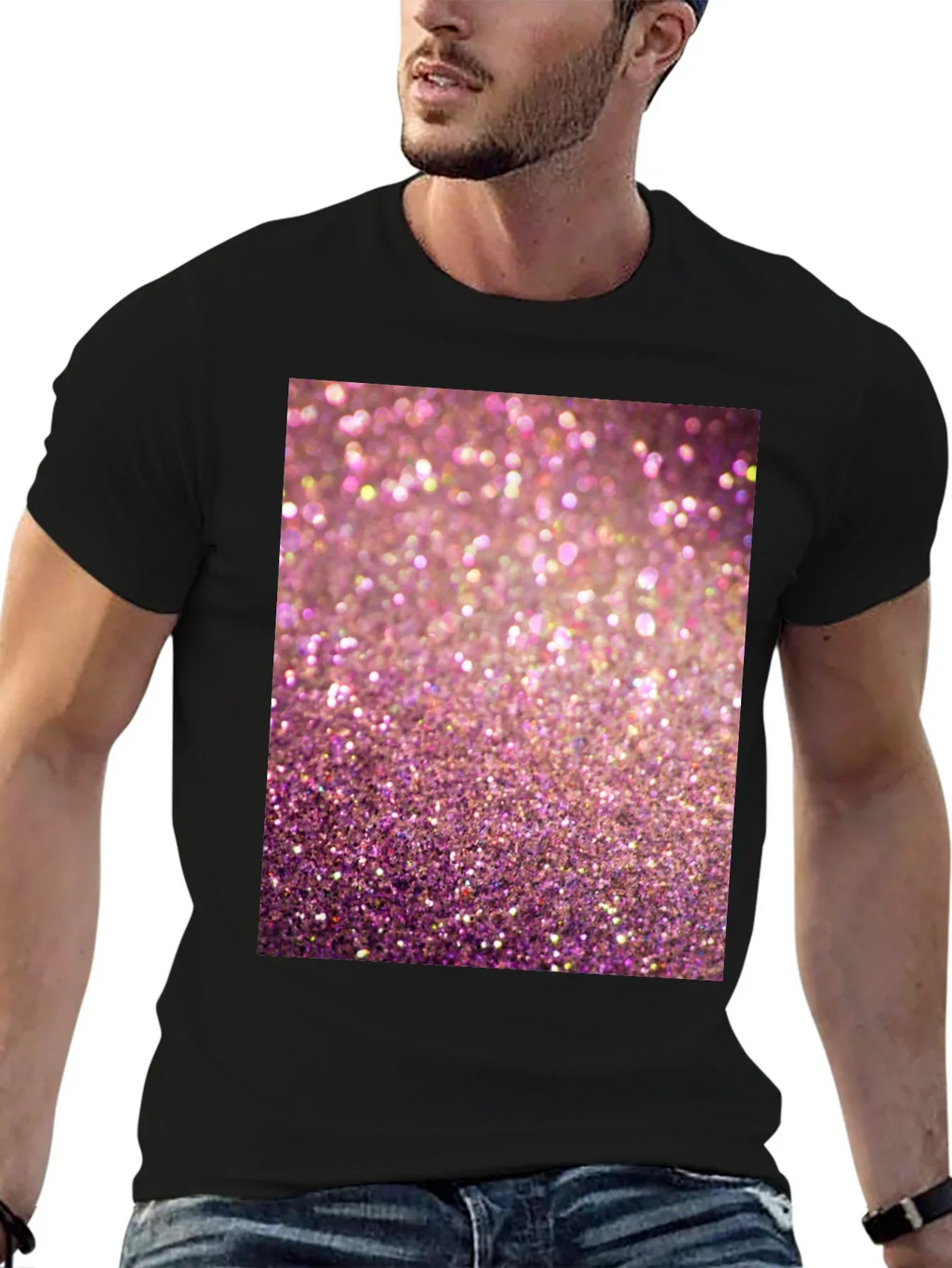Sparkle Graphic T-Shirt - Pink Glitter Design