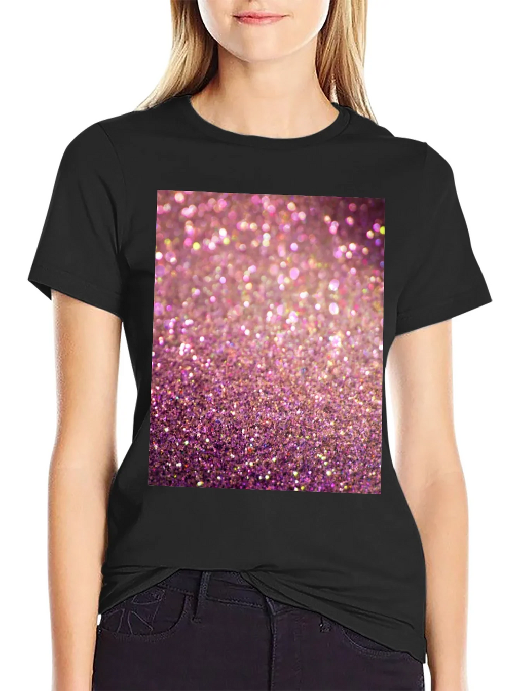 Sparkle Graphic T-Shirt - Pink Glitter Design