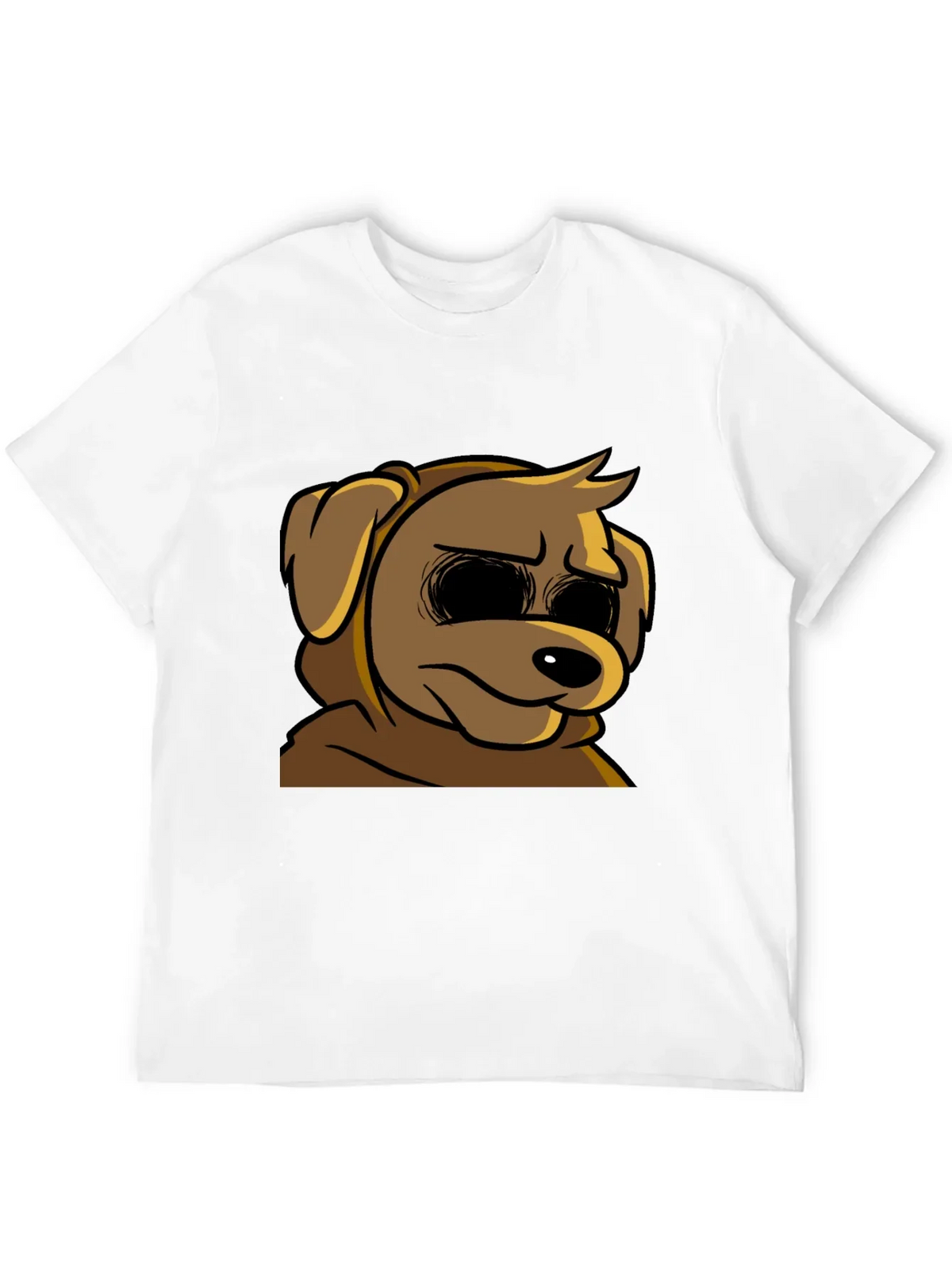 Cartoon Dog Graphic T-Shirt - Soft Black Tee