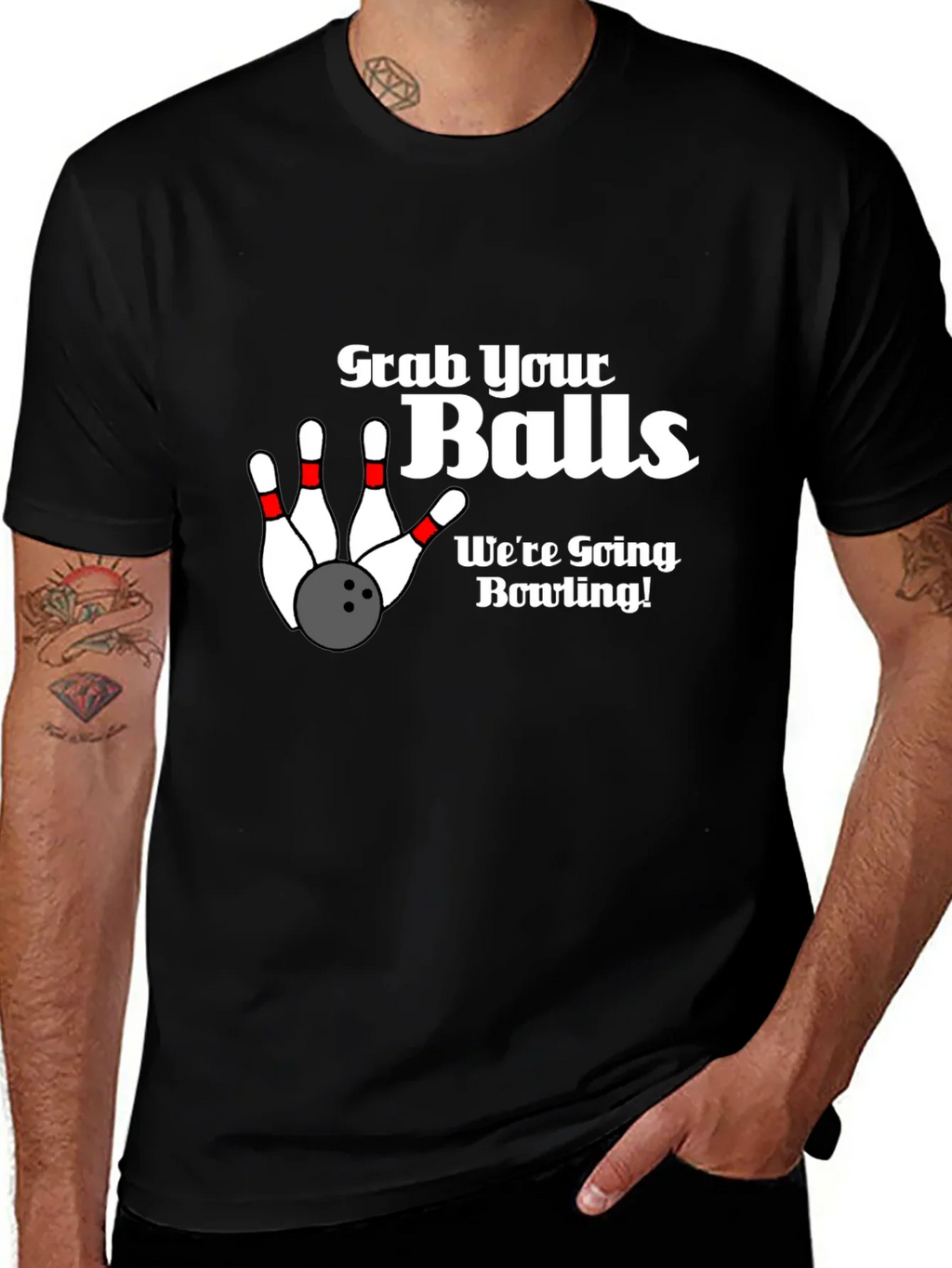 Grab Your Balls Bowling Graphic T-Shirt