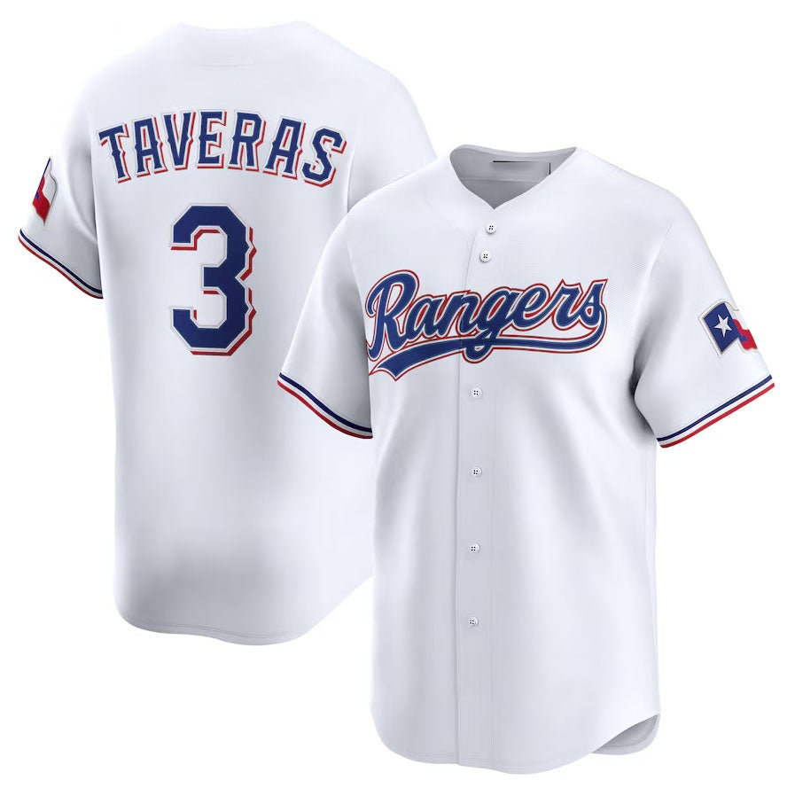 Texas Rangers #3 Leody Taveras Home Limited Player Jersey - White Stitched Baseball Jersey