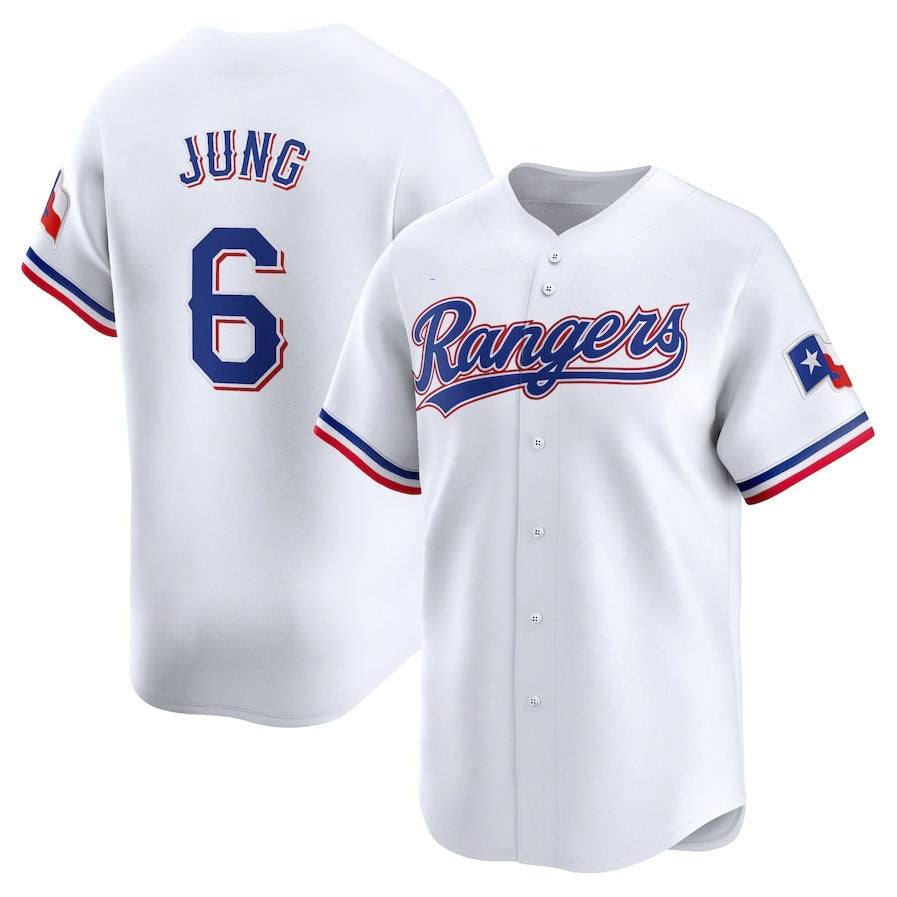 Texas Rangers #6 Josh Jung Home Limited Player Jersey - White Stitched Baseball Jersey