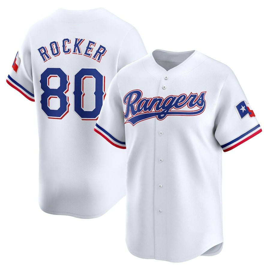 Texas Rangers #80 Kumar Rocker Home Limited Player Jersey - White Baseball Jersey