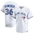 Toronto Blue Jays #36 Davis Schneider Home Limited Player Jersey - White Stitched Baseball Jersey