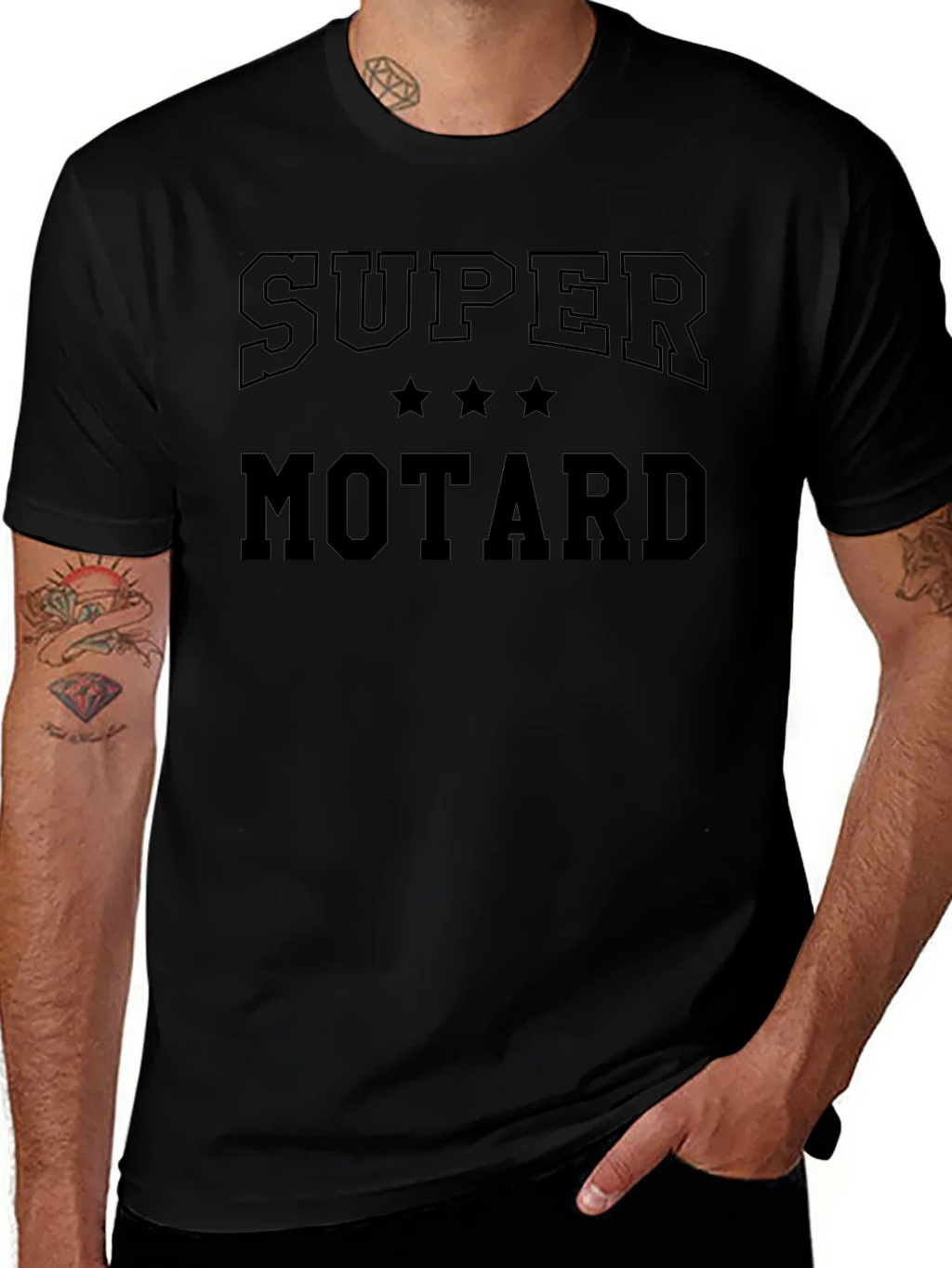 Super Motard Graphic Tee - Black Cotton T-Shirt