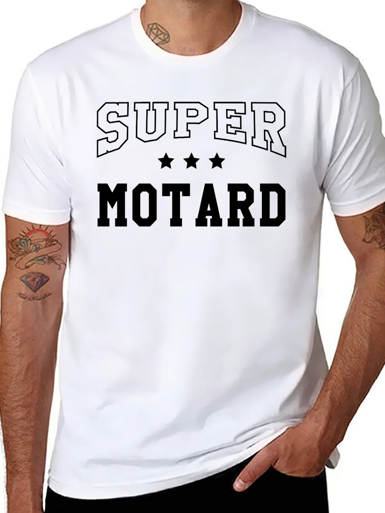 Super Motard Graphic Tee - Black Cotton T-Shirt