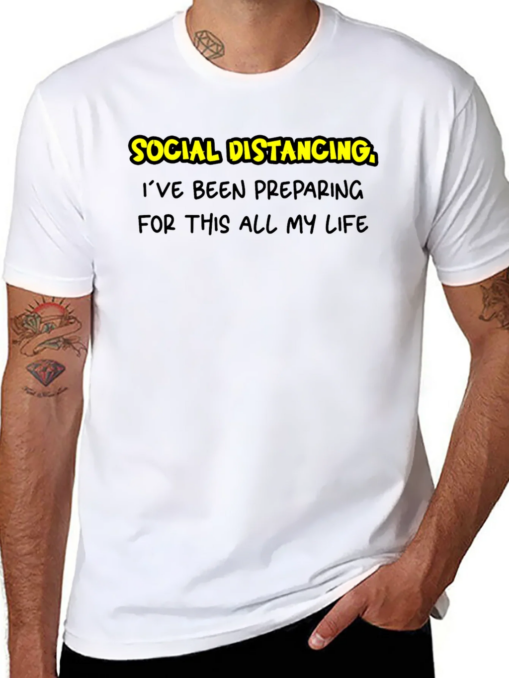 Social Distancing Prep T-Shirt - Black