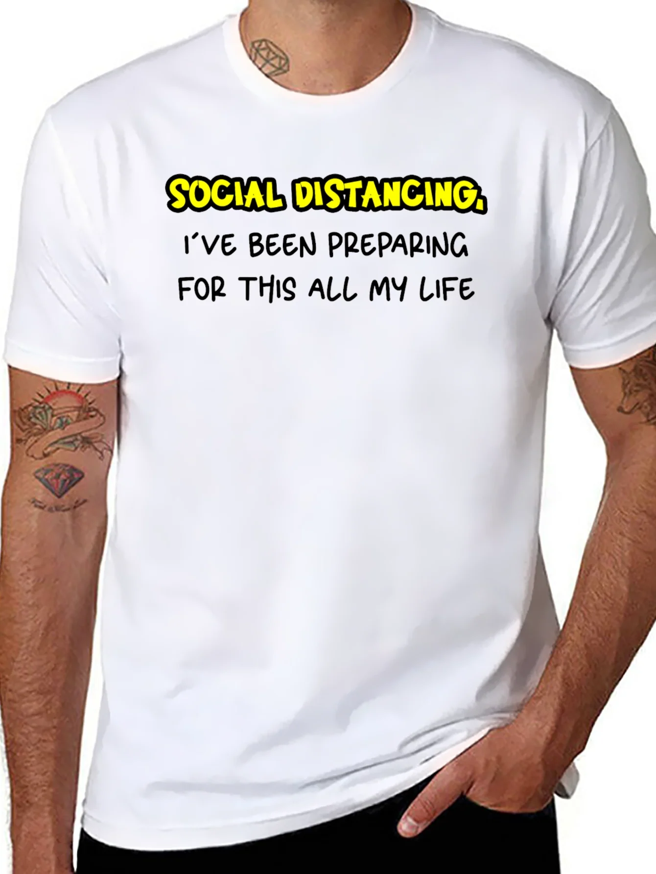 Social Distancing Prep T-Shirt - Black