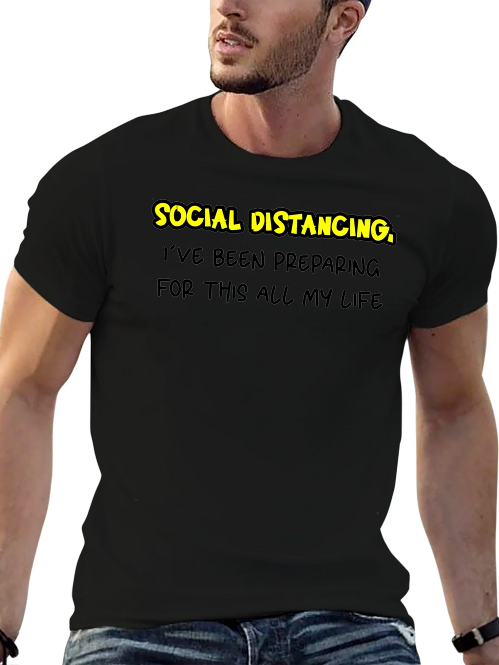 Social Distancing Prep T-Shirt - Black