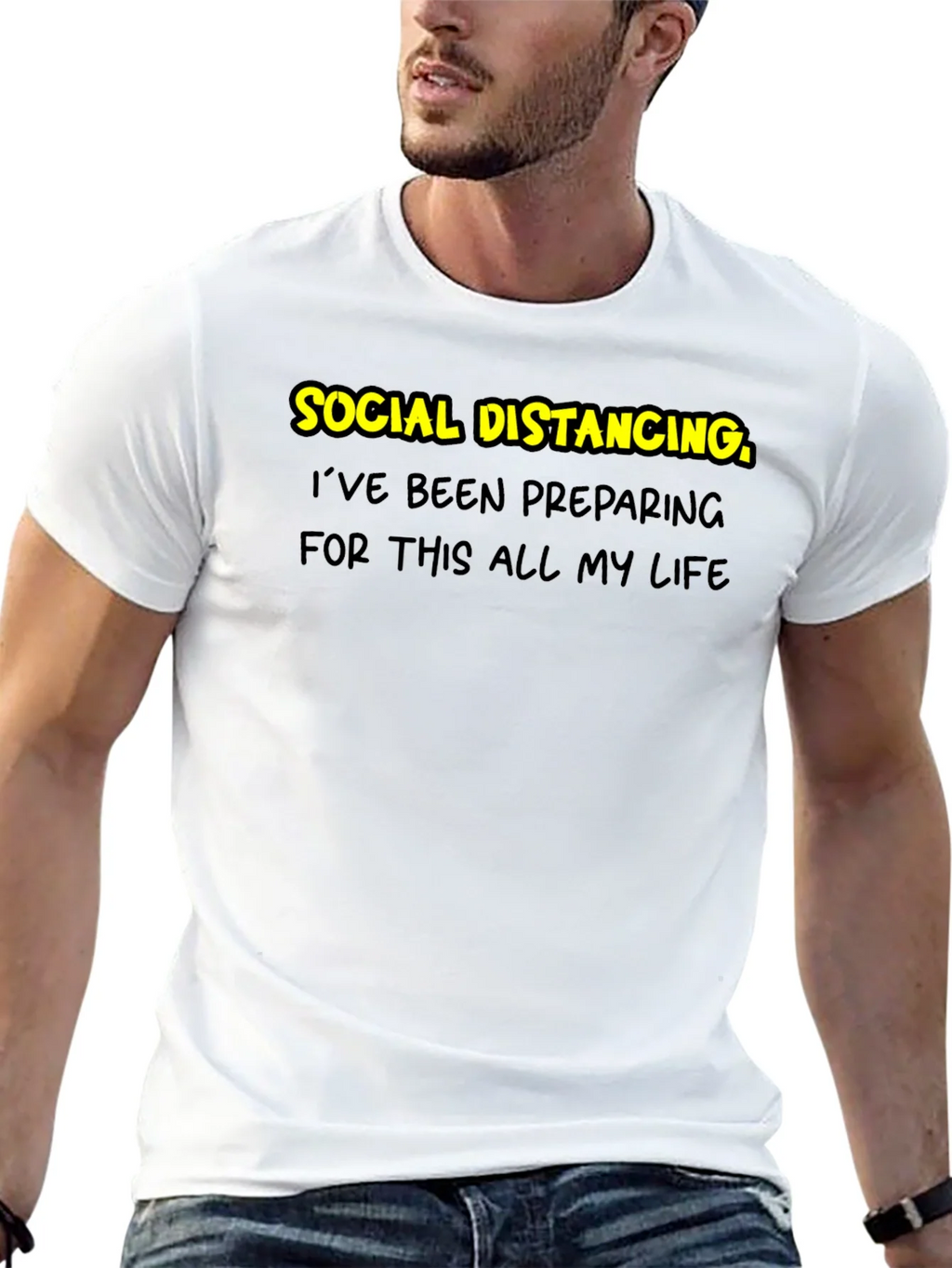 Social Distancing Prep T-Shirt - Black