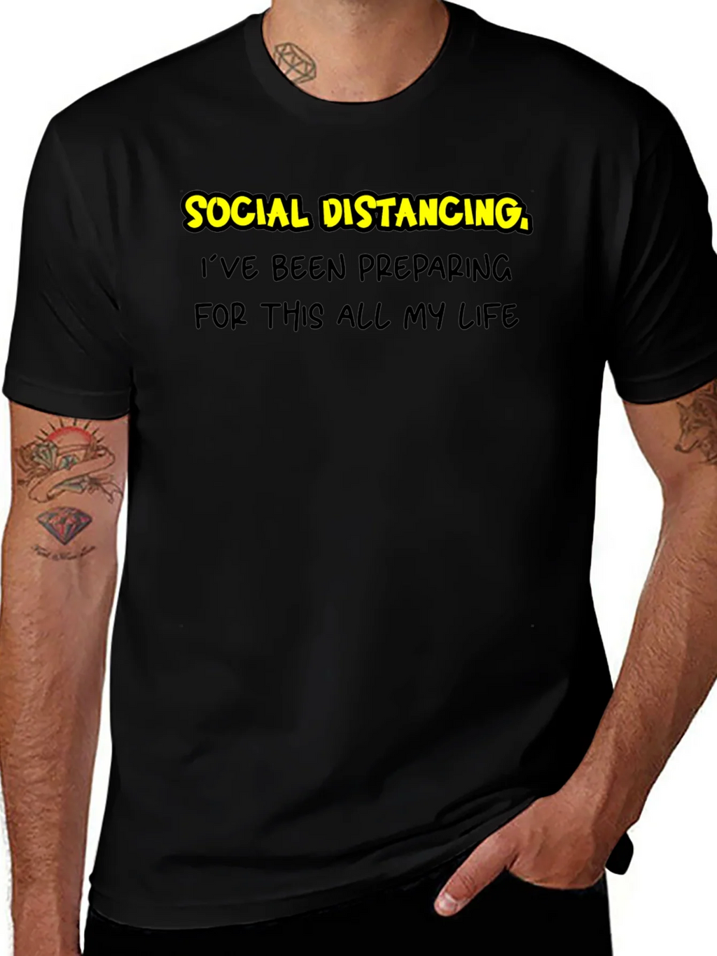 Social Distancing Prep T-Shirt - Black