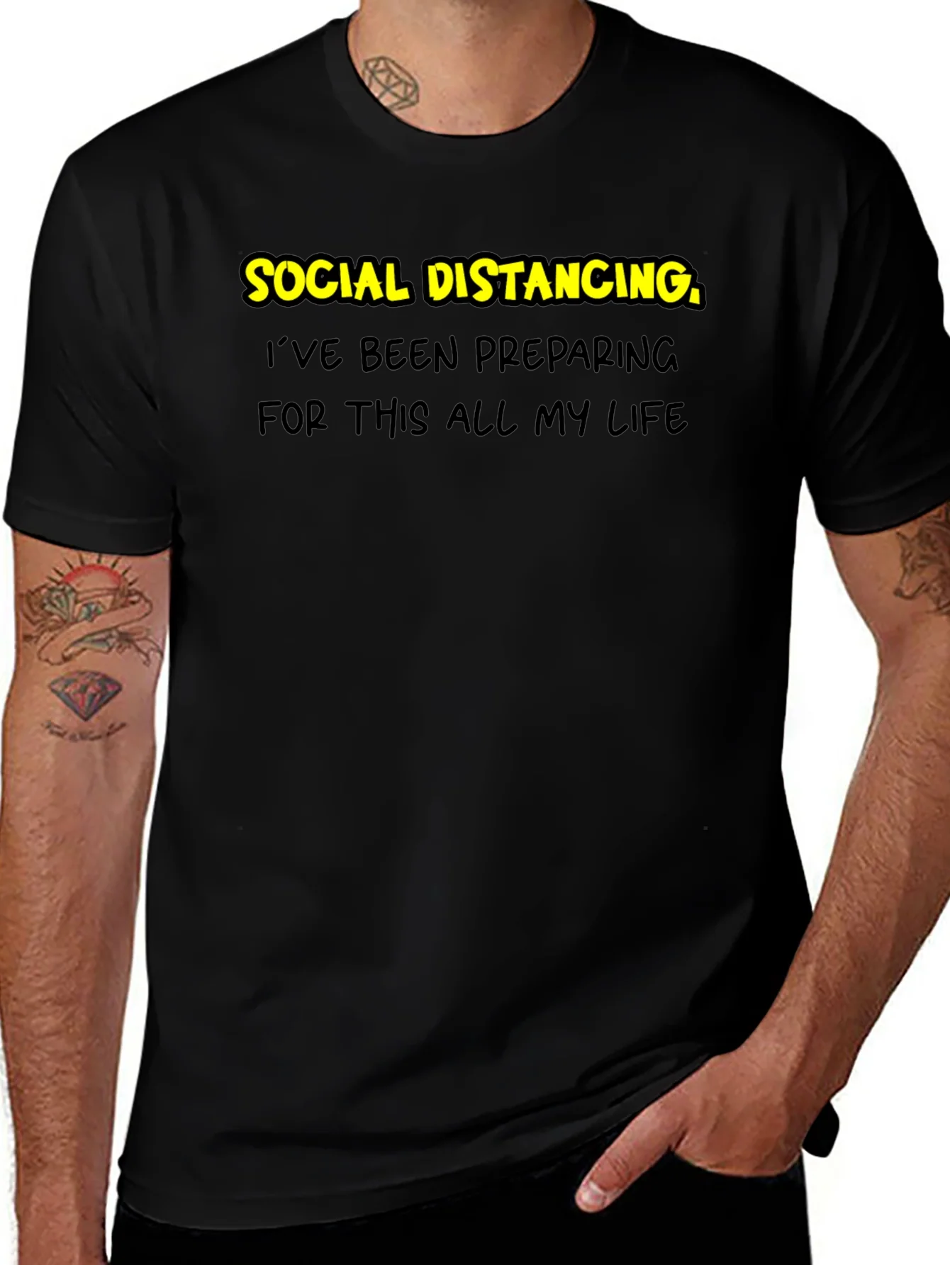 Social Distancing Prep T-Shirt - Black