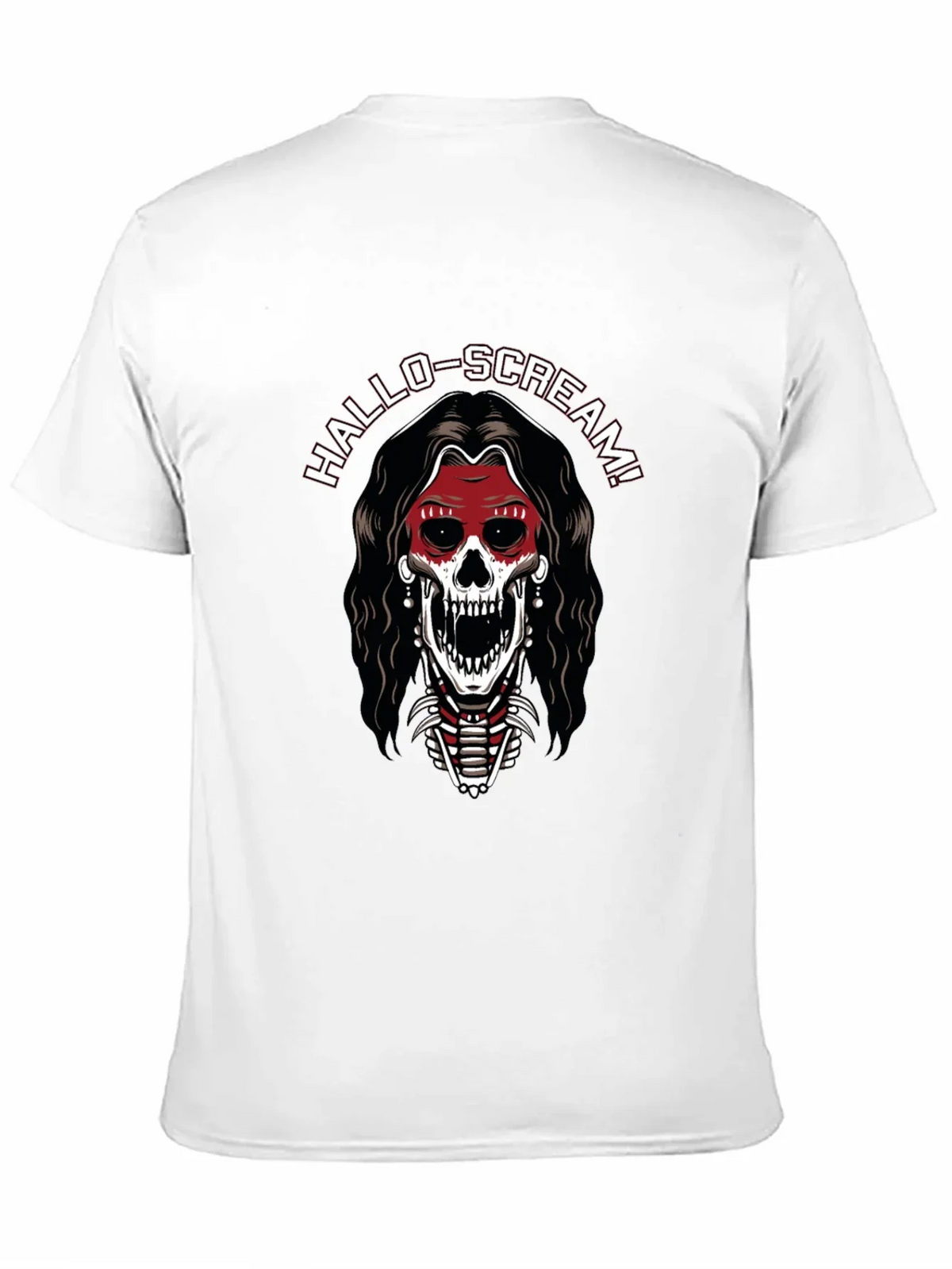 Hallo-Scream Skeleton Graphic T-Shirt