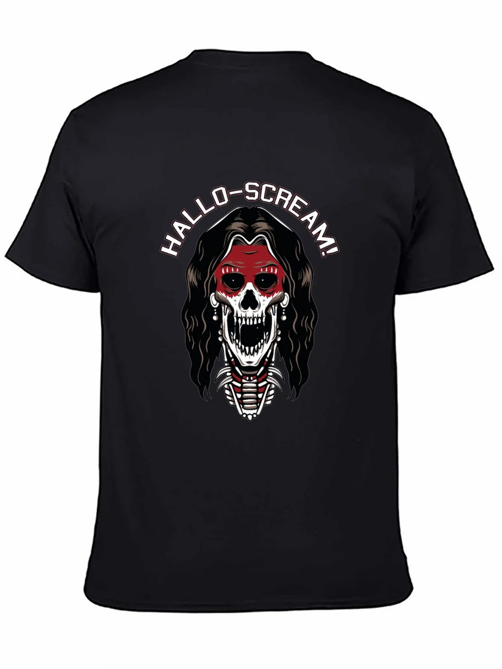 Hallo-Scream Skeleton Graphic T-Shirt
