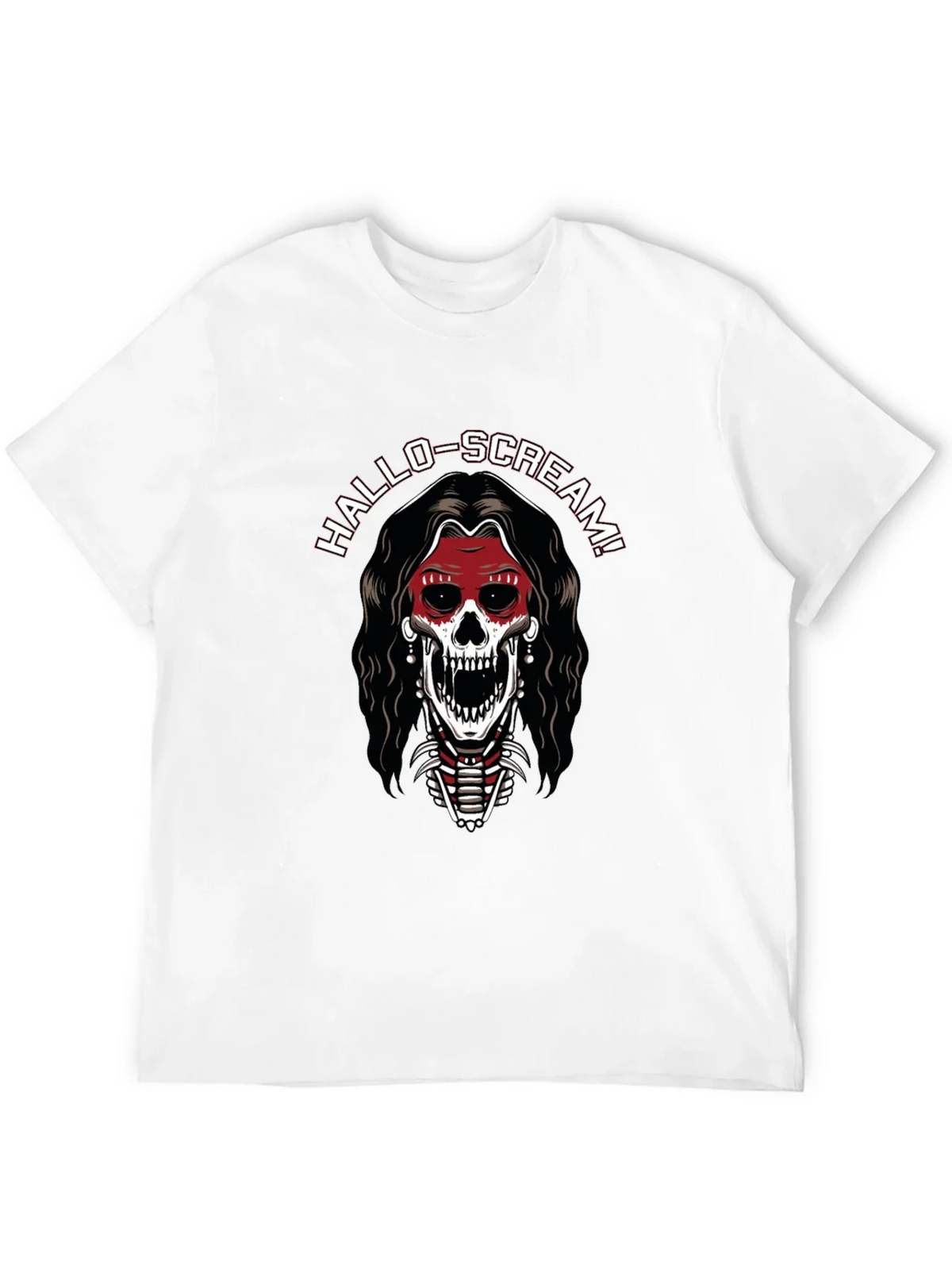 Hallo-Scream Skeleton Graphic T-Shirt