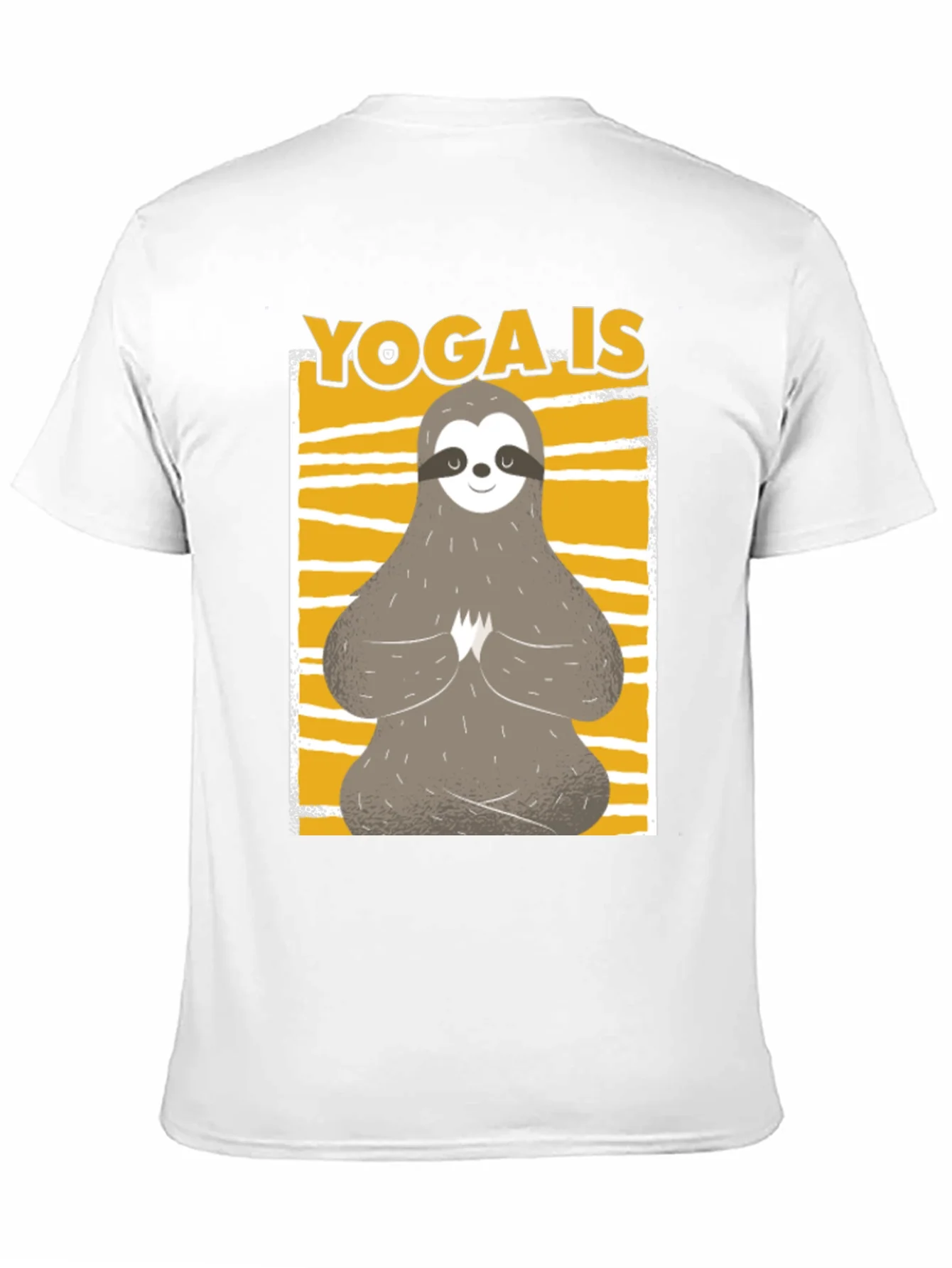 Yoga Sloth Graphic Tee - Relaxed Fit Black T-Shirt
