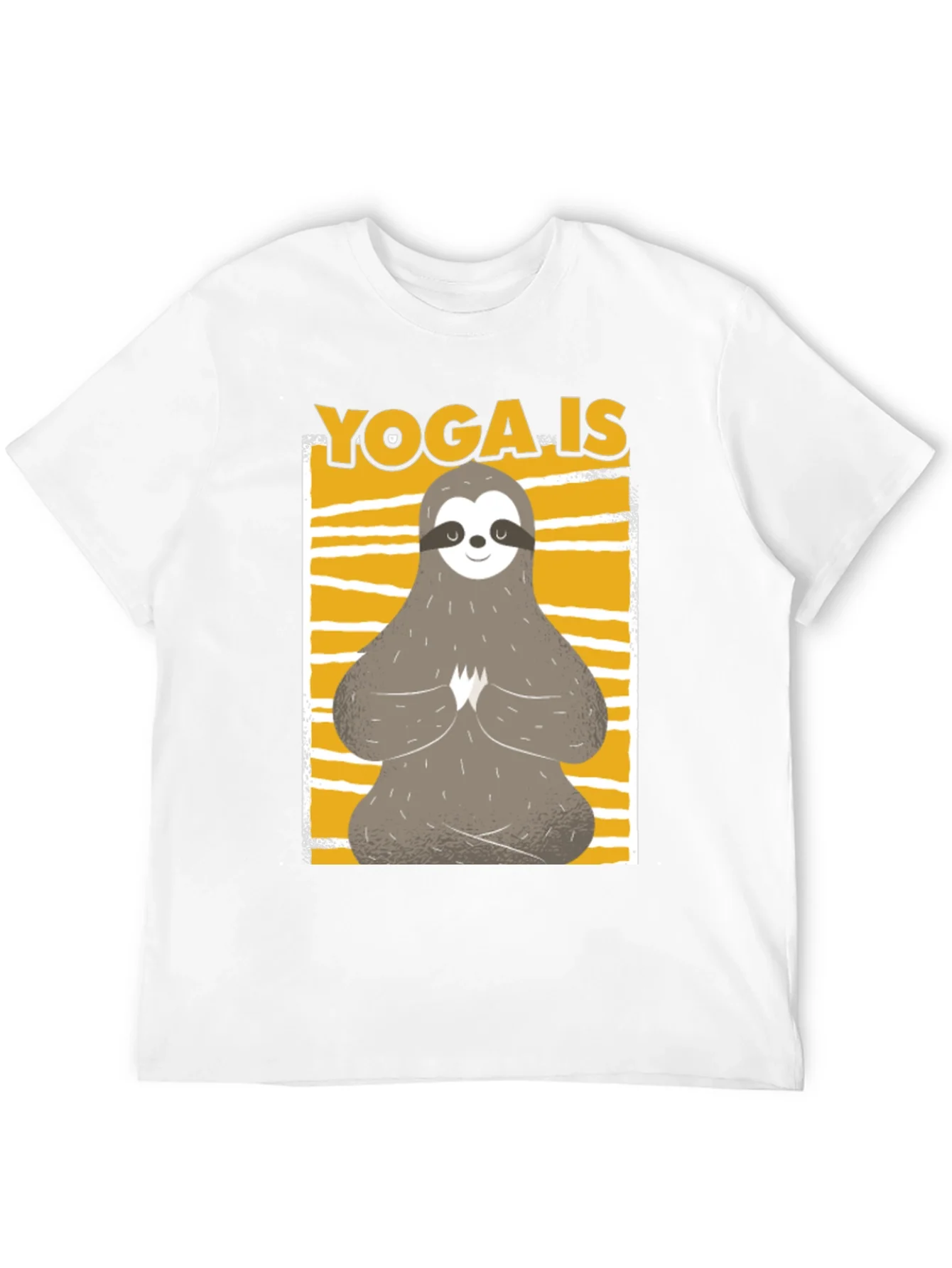 Yoga Sloth Graphic Tee - Relaxed Fit Black T-Shirt