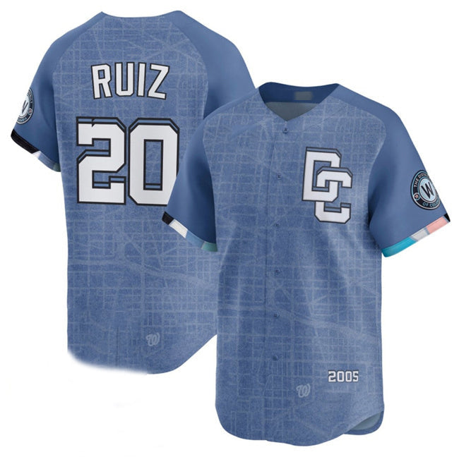 Washington Nationals #20 Keibert Ruiz Blue 2025 City Connect Limited Stitched Baseball Jersey