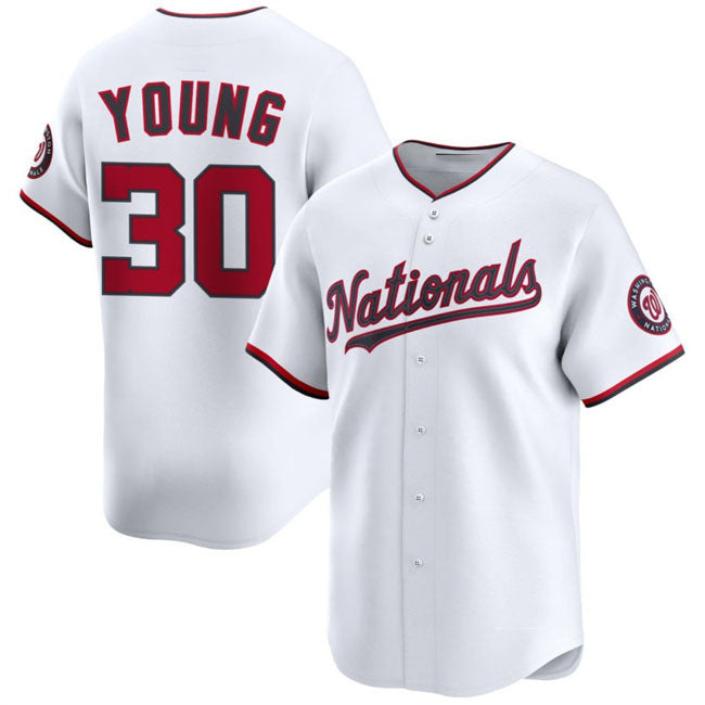Washington Nationals #30 Jacob Young White 2025 Home Limited Stitched Baseball Jersey