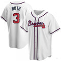 Atlanta Braves #3 Babe Ruth White Home Jersey Stitches Baseball Jerseys