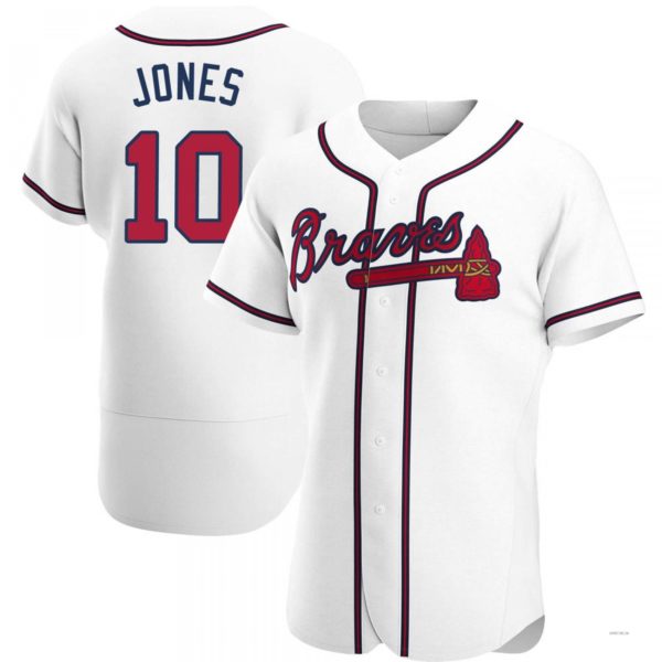 Atlanta Braves #10 Chipper Jones White Home Jersey Stitches Baseball Jerseys