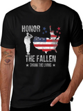 Honor The Fallen Mens Black Graphic Tee