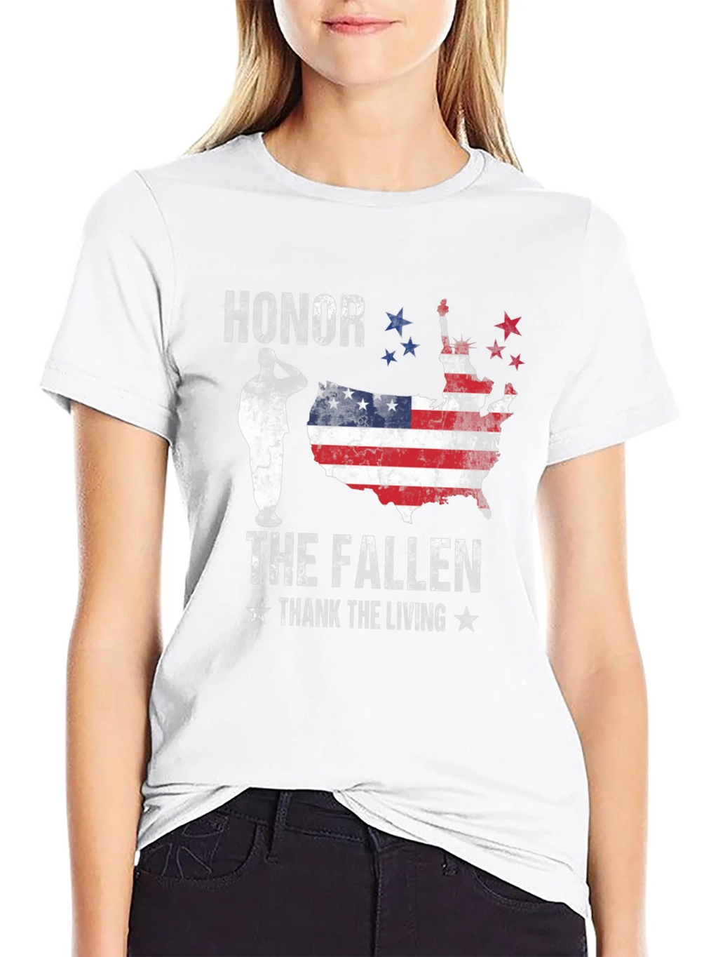Honor The Fallen Mens Black Graphic Tee