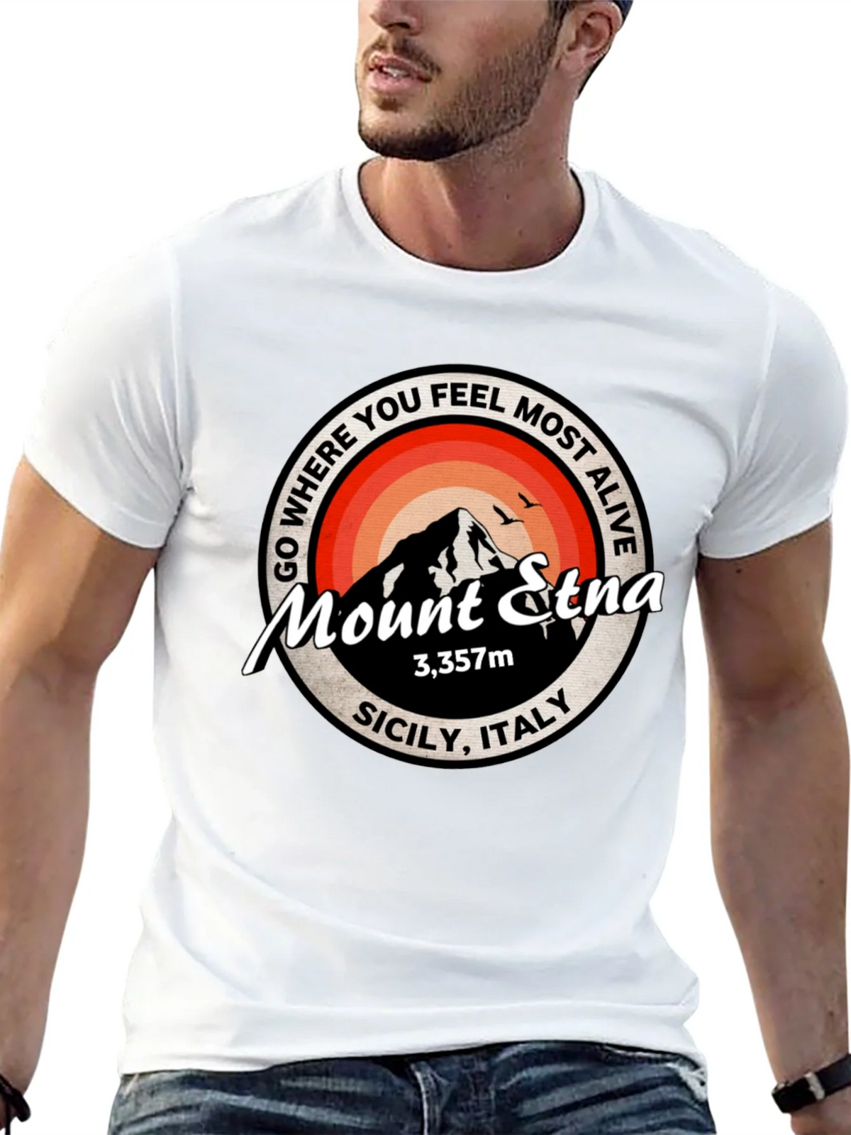 Mount Etna Graphic Tee - Sicily Italy T-Shirt