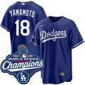 Yoshinobu Yamamoto Los Angeles Dodgers 2025 Alternate World Series Champions Jersey - Royal
