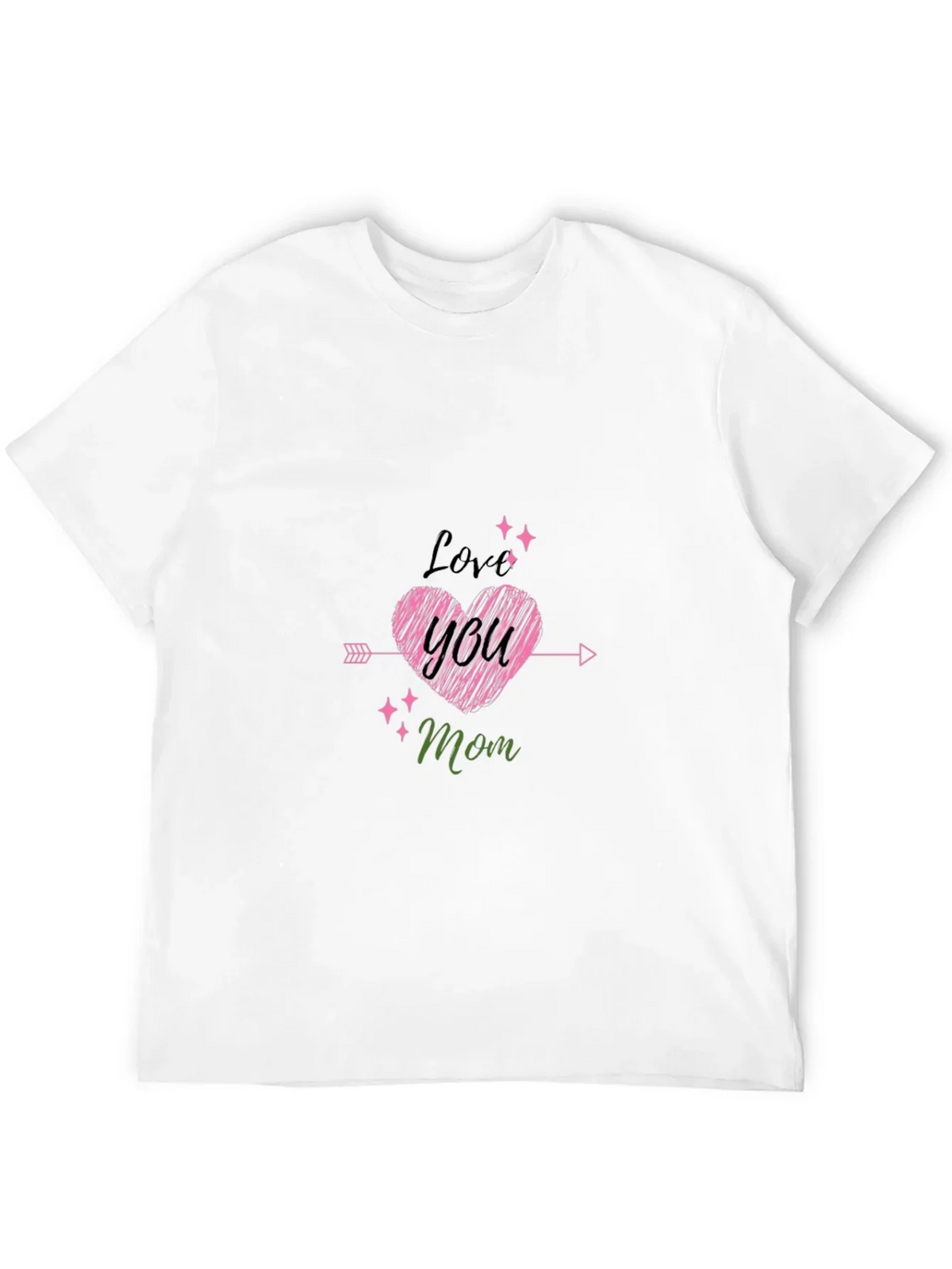 Love You Mom Black T-Shirt Cute Mothers Day Gift