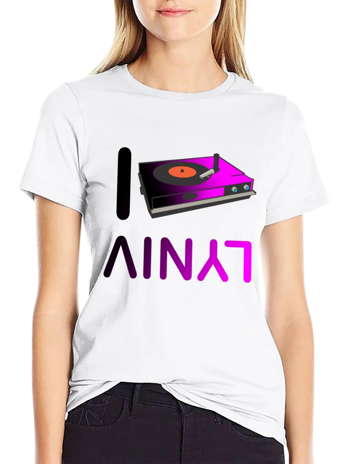 I Love Vinyl Graphic Tee - DJ Music Shirt