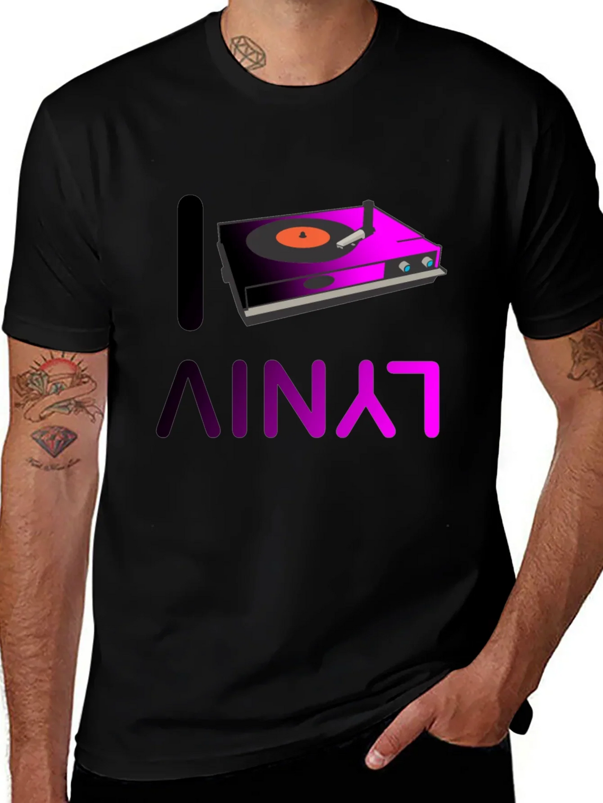 I Love Vinyl Graphic Tee - DJ Music Shirt