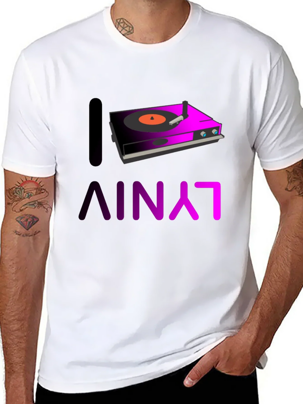 I Love Vinyl Graphic Tee - DJ Music Shirt