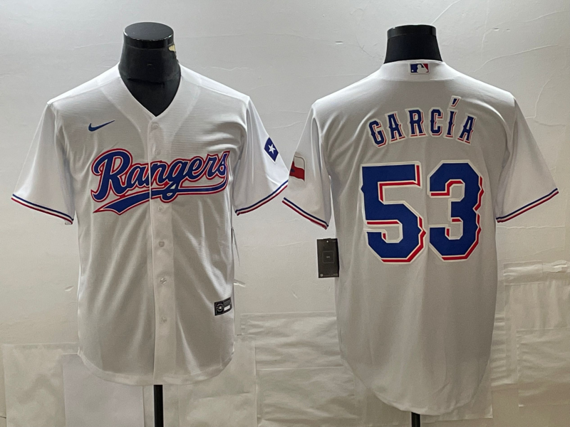 Men's Texas Rangers Adolis Garcia White Home Replica Player Jersey