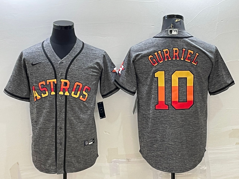 Men's Houston Astros Yuli Gurriel Gray Replica Team Jersey