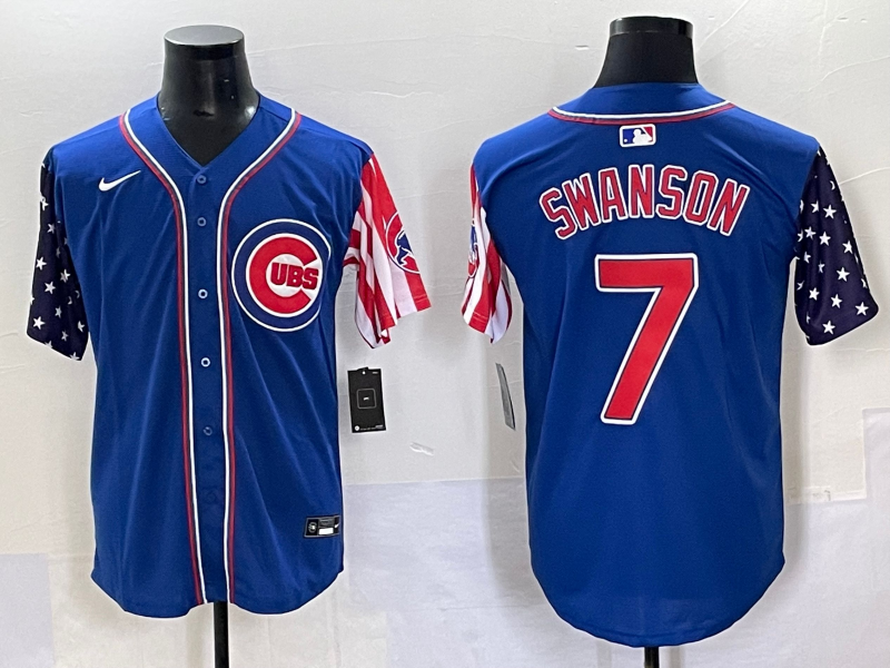 Men's Chicago Cubs Dansby Swanson #7 Royal Game Player Jersey