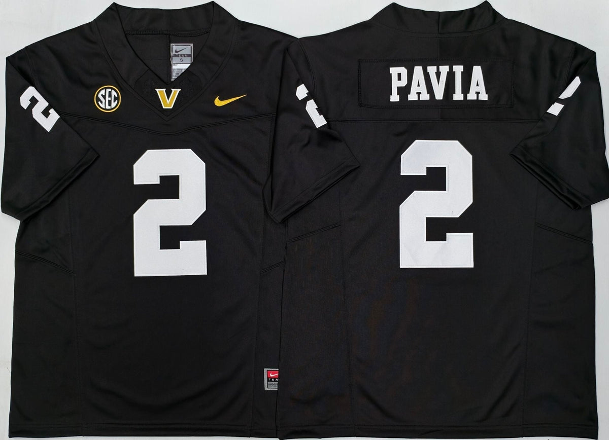 Men's Vanderbilt Commodores Diego Pavia Black Player Game Jersey