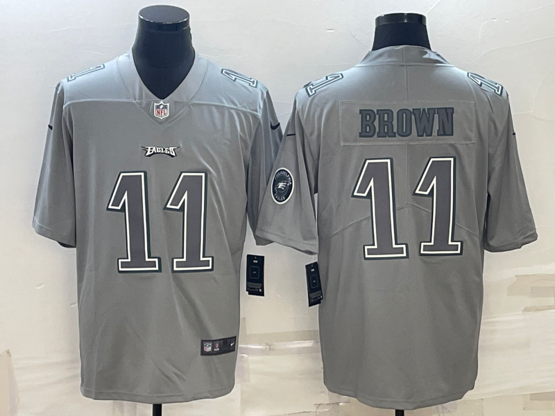 Men's Philadelphia Eagles A.J. Brown Gray Atmosphere Fashion Game Jersey