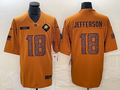 Men's Minnesota Vikings Justin Jefferson Brown 2023 Salute To Service Limited Jersey