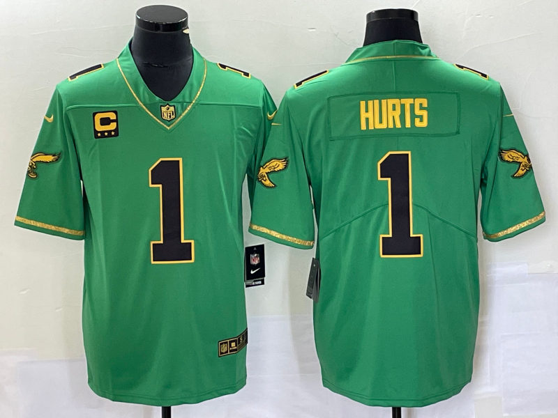 Men's Philadelphia Eagles Jalen Hurts #1 Kelly Green Game Player Jersey1