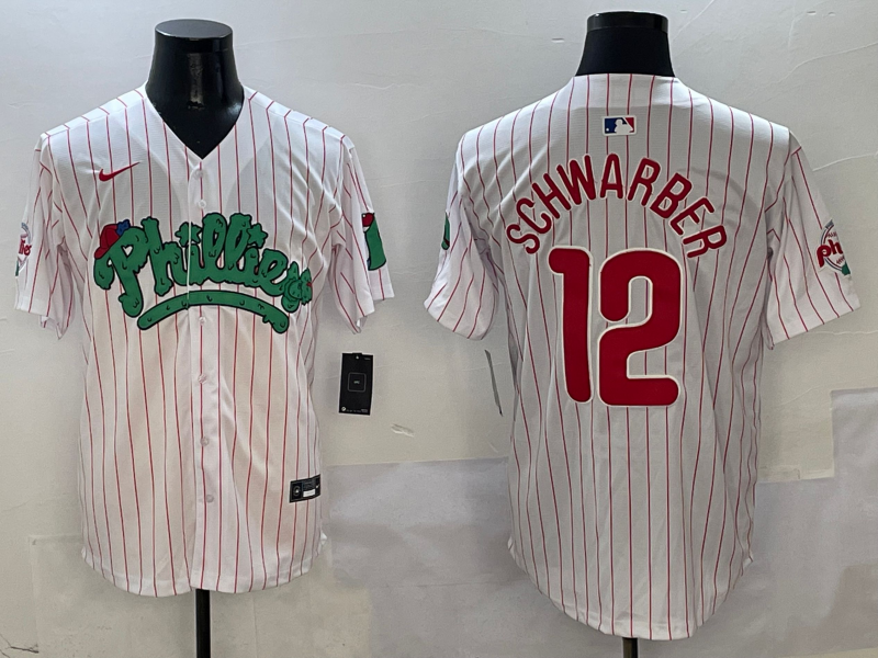 Men's Philadelphia Phillies Kyle Schwarber #12 White Player Jersey