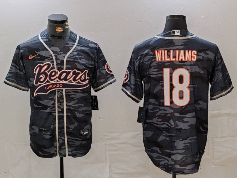 Men's Chicago Bears Caleb Williams Grey Camouflage Game Jersey