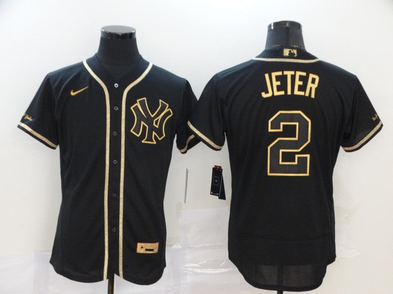 Men's New York Yankees Derek Jeter #2 Black Stitched Jersey1
