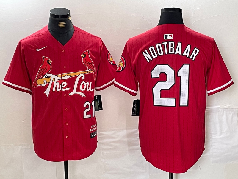 Men's St. Louis Cardinals Lars Nootbaar Red 2024 City Connect Limited Player Jersey