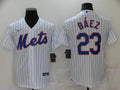 Men's New York Mets Javier Baez #23 White Replica Baseball Jersey1