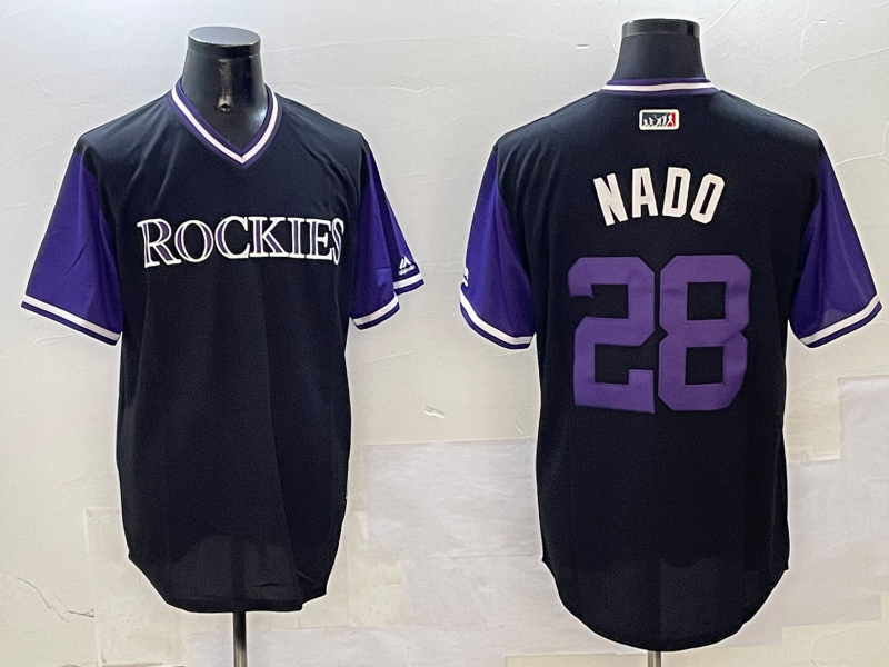 Men's Colorado Rockies Nolan Arenado #28 Black Limited Player Jersey