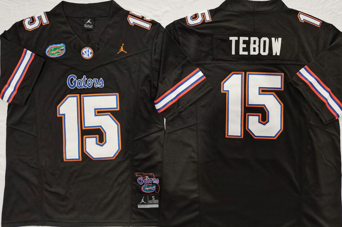 Men's Florida Gators Tim Tebow Black Replica Jersey