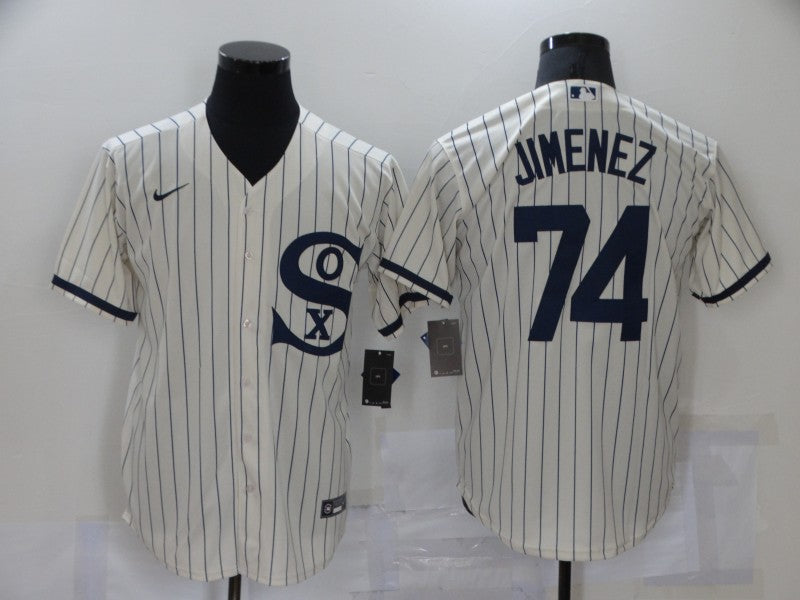 Men's Chicago White Sox Eloy Jimenez Beige Replica Baseball Jersey