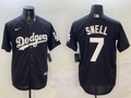 Men's Los Angeles Dodgers Blake Snell #7 Black Replica Player Jersey1
