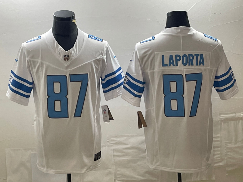Men's Detroit Lions Sam LaPorta White Game Jersey
